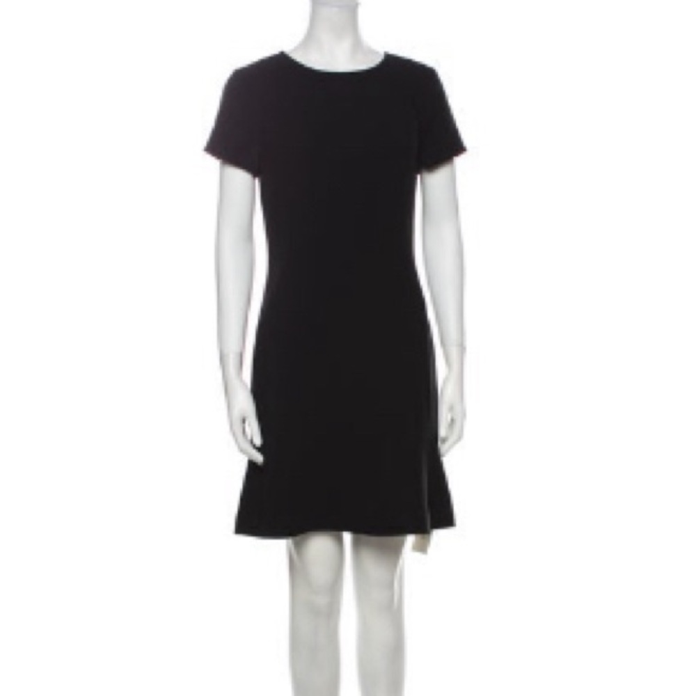 Theory Natler Modern Crepe Black Cap Short Sleeve Shift Dress Size 6
